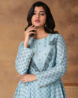 Powder Blue Assymetric Kurta set