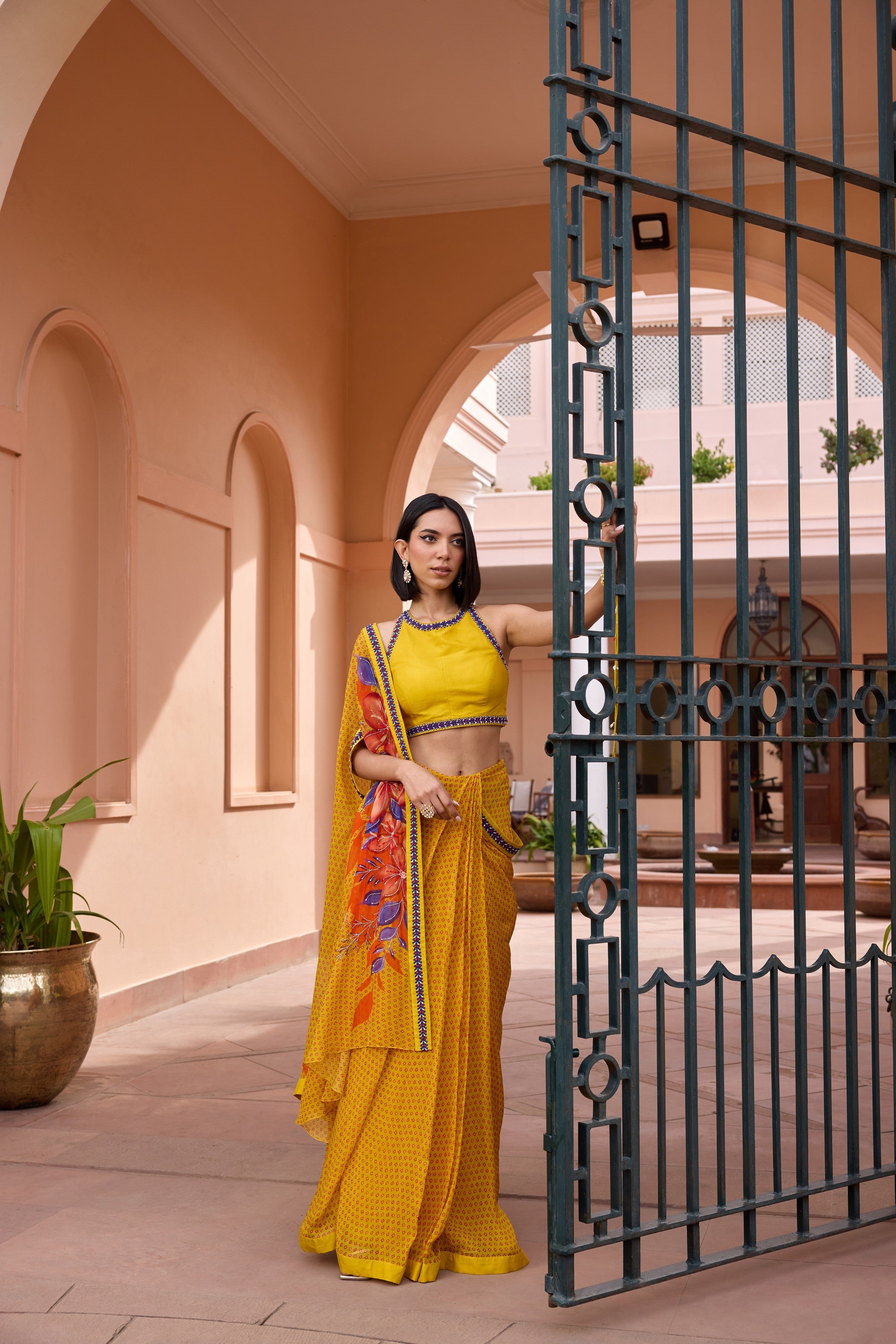 Khushrang saree set