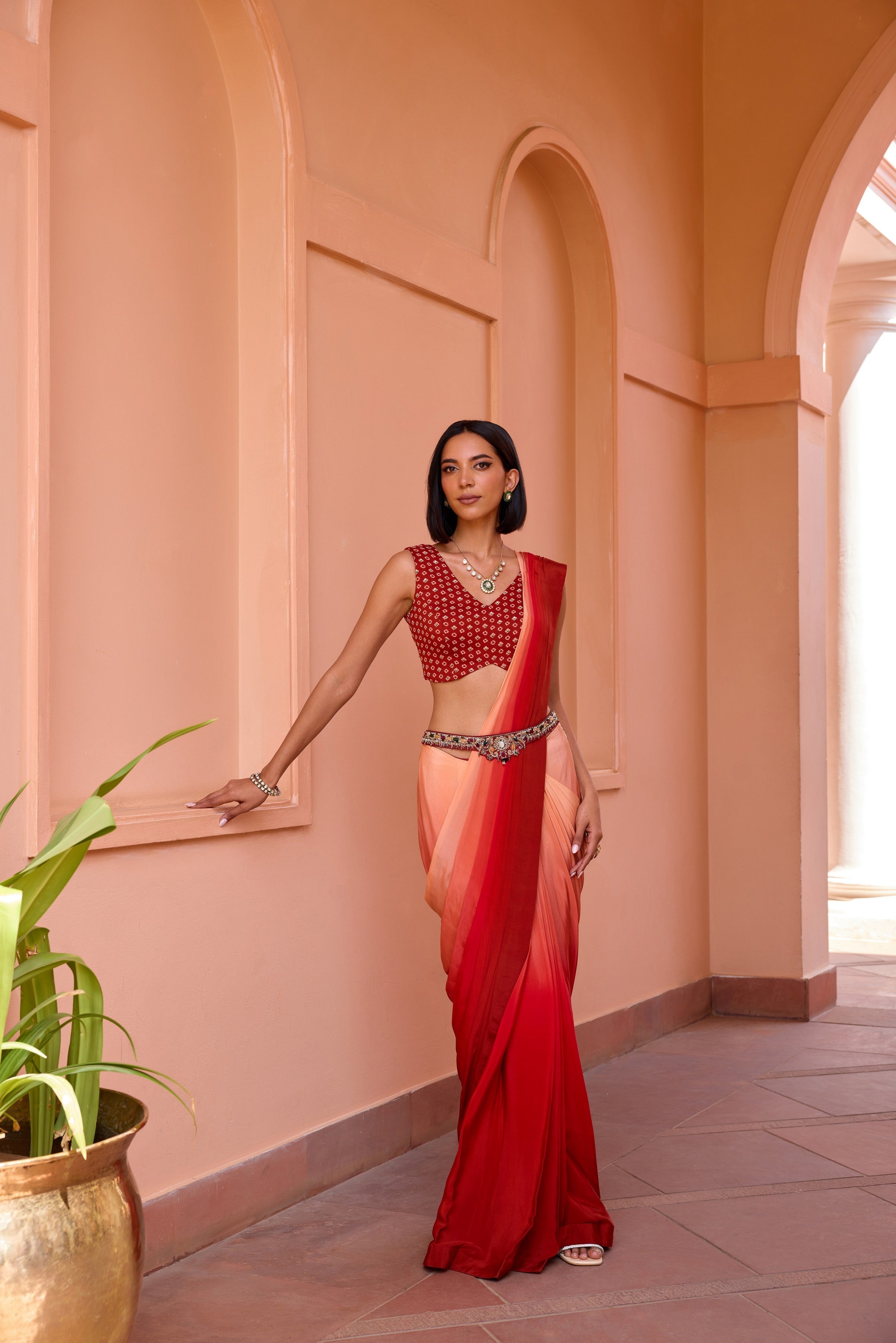 Firoza pre stitched saree