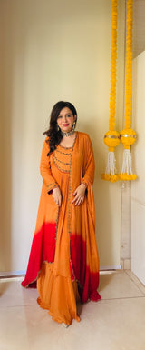 GEETIKA SOBTI IN ORANGE CHINNON KURTA SET
