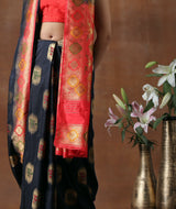 Black Katan Silk Banarasi Handloom Saree