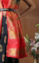Black Katan Silk Banarasi Handloom Saree