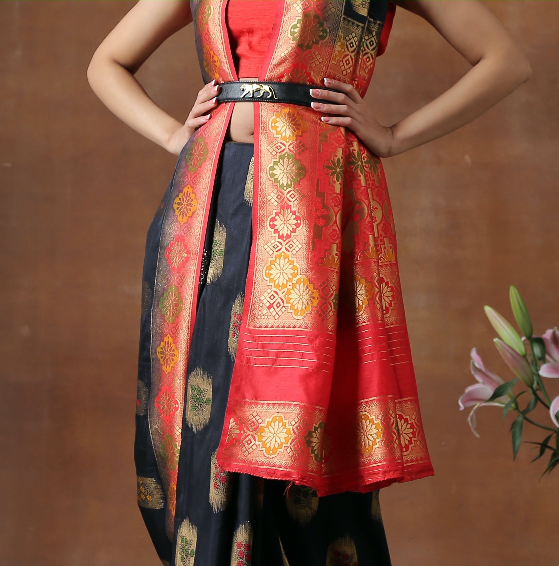 Black Katan Silk Banarasi Handloom Saree
