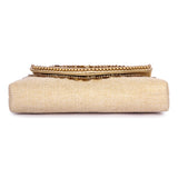 Boho gold beige clutch
