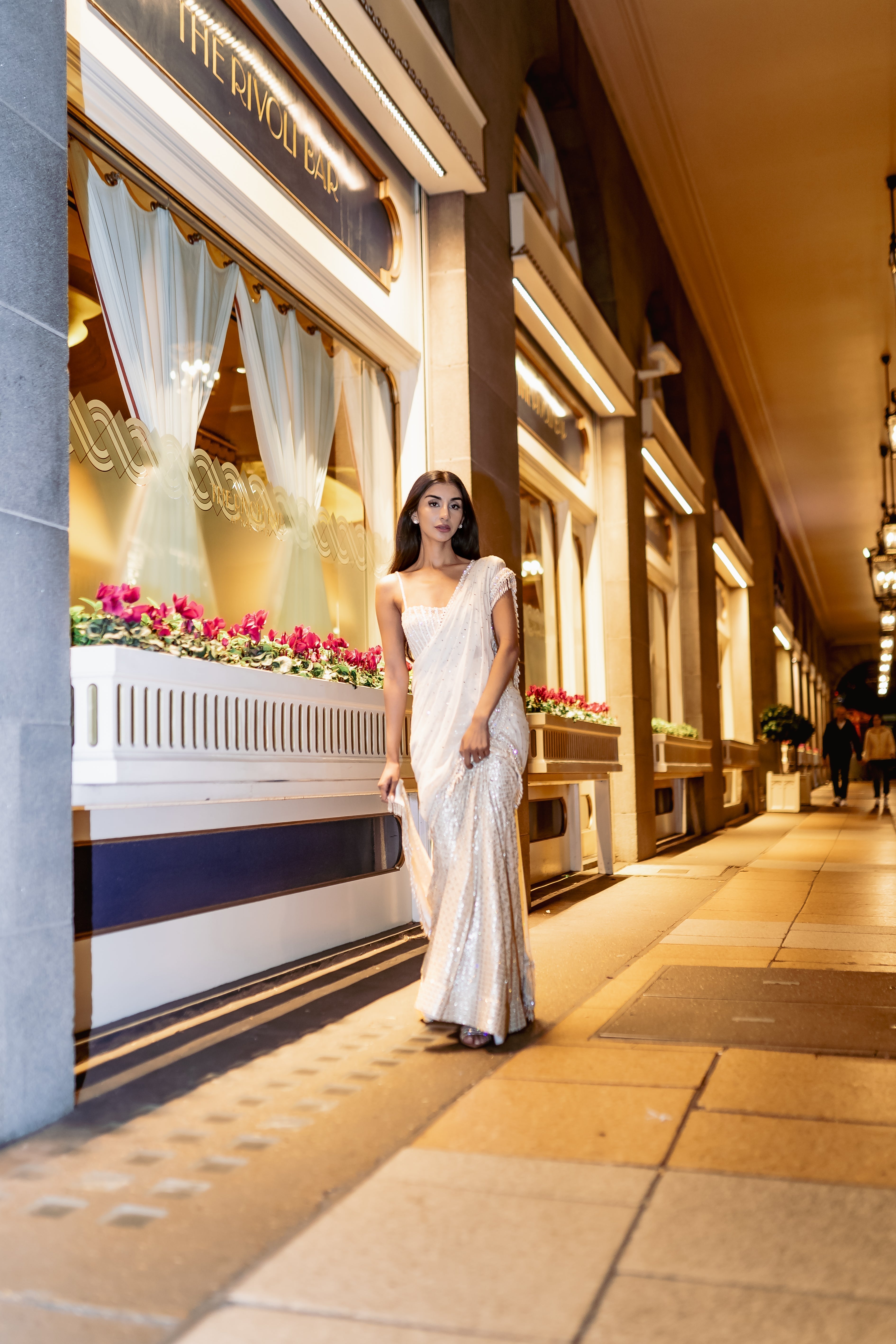 Ivory Drape saree
