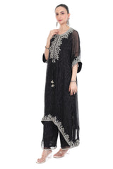 Black Embroidered Kaftaan Set