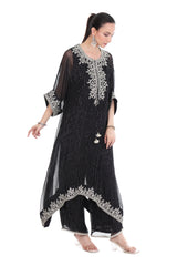 Black Embroidered Kaftaan Set