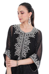Black Embroidered Kaftaan Set
