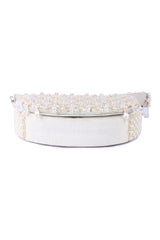 Rubeena white pearl clutch