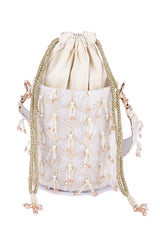 Bucket white zing potli