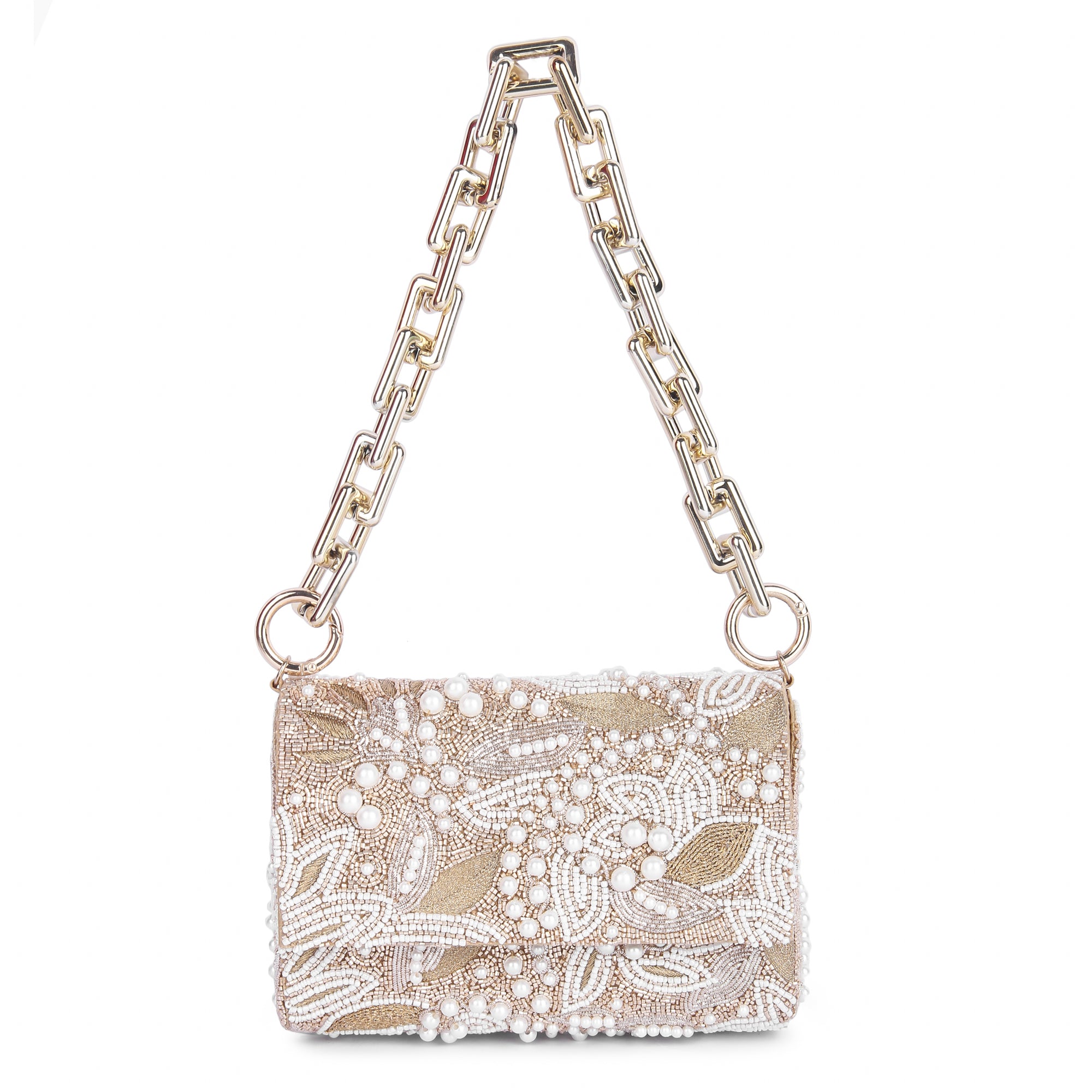 Pearl gold clutch