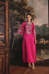 Golden Petal Gaji Silk Dress
