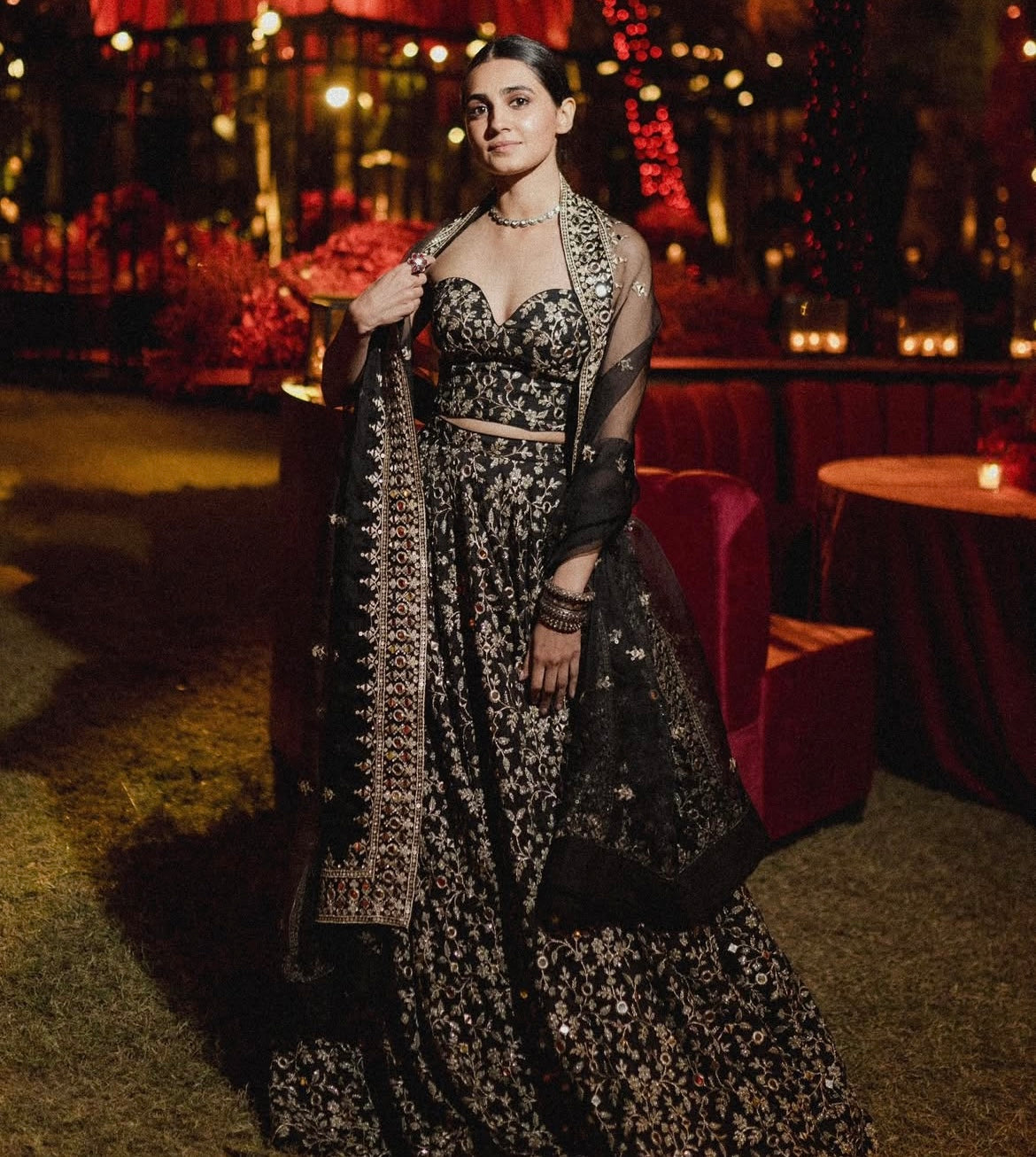 Vedika Pinto in Harshini Lehenga Set