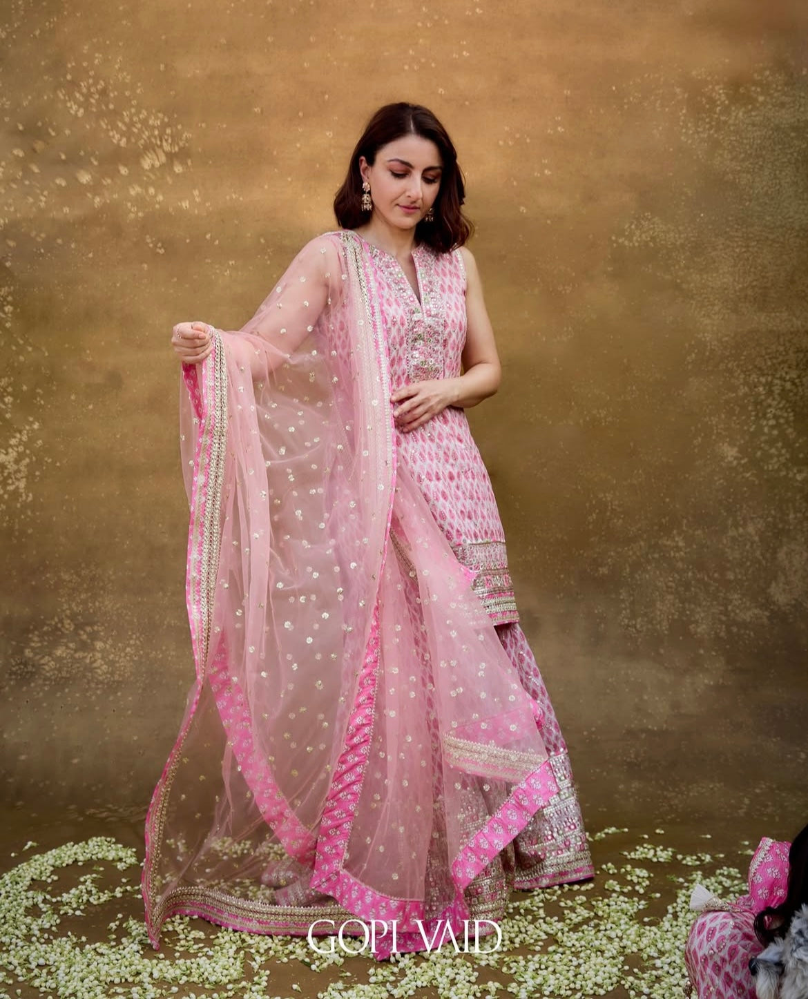 Soha Ali Khan in Dhruvi Sharara Set