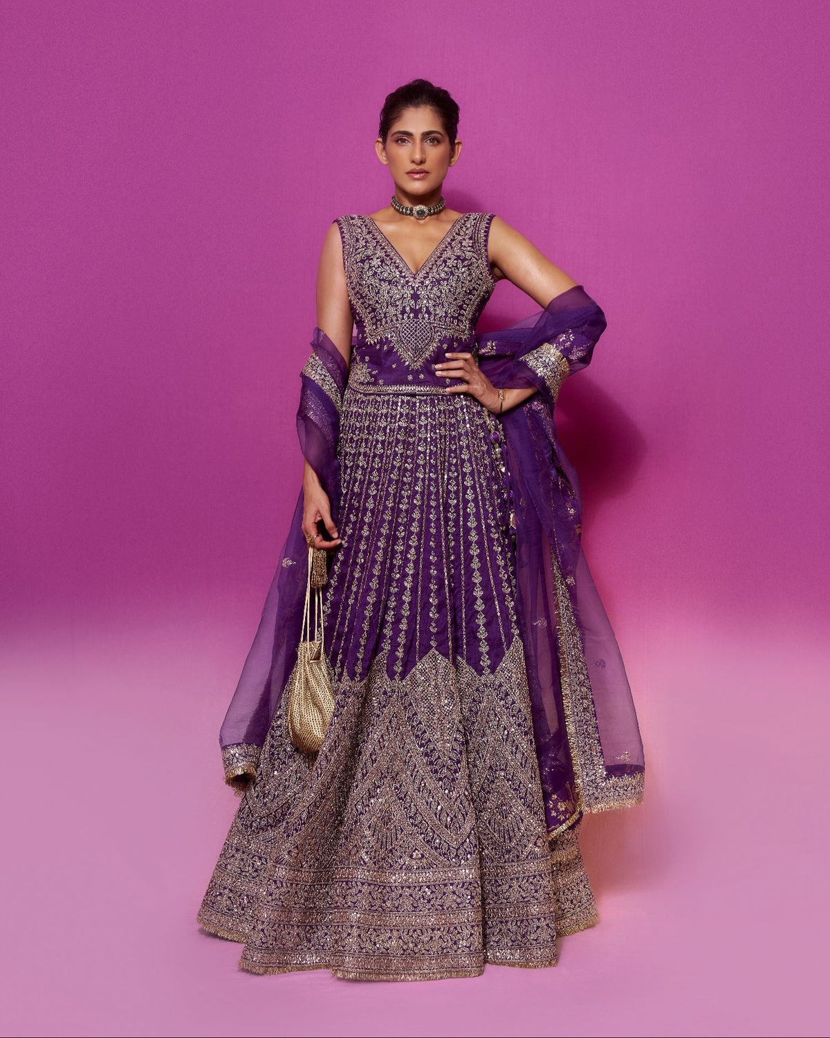 Kubbra Sait in Razia Lehenga Set