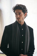 Black velvet sherwani