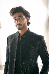 Black sequins bandhgala