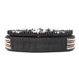 Black D shaped clutch