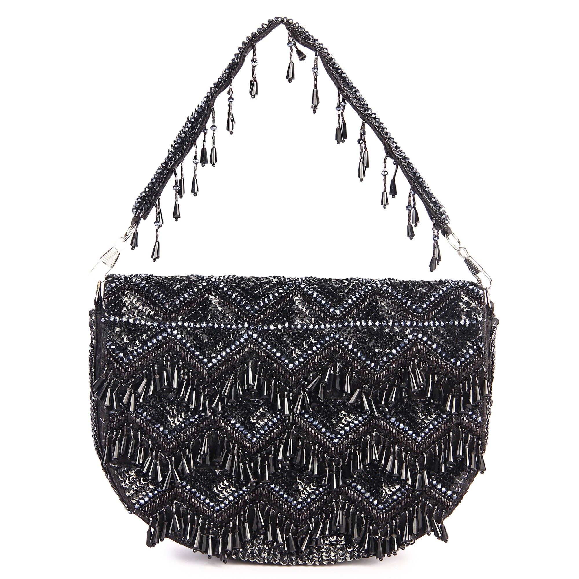 Black tasselly clutch