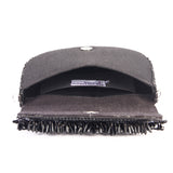 Black tasselly clutch