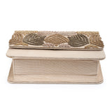 Unique design gold clutch