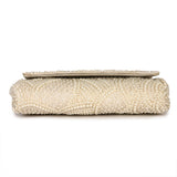 Tessellation white pearl clutch