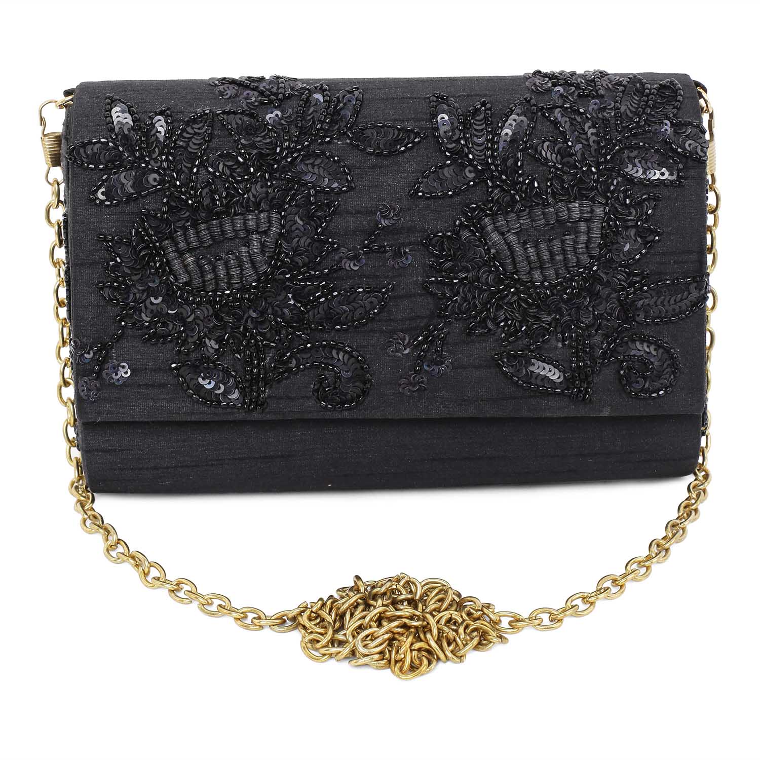 Black on black clutch