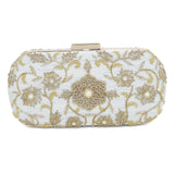 Ice blue flower clutch