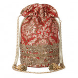 Red brocade potli