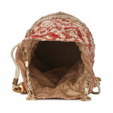 Red brocade potli