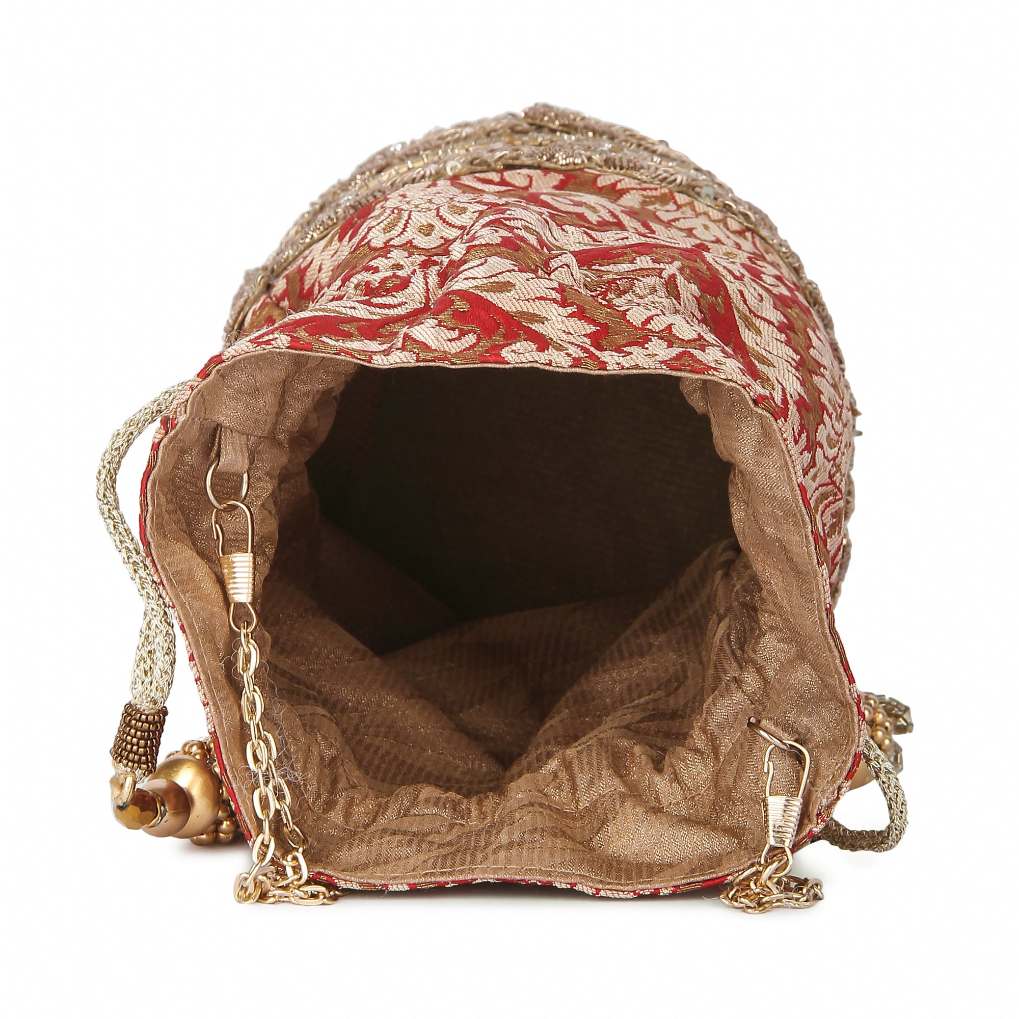 Red brocade potli