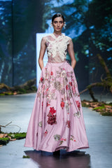 Pink Embroidered Lehenga Set