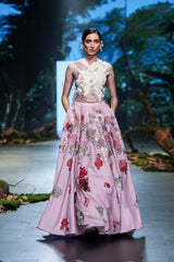 Pink Embroidered Lehenga Set