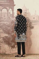 Black Floraison Dori Embroidered Kurta Set