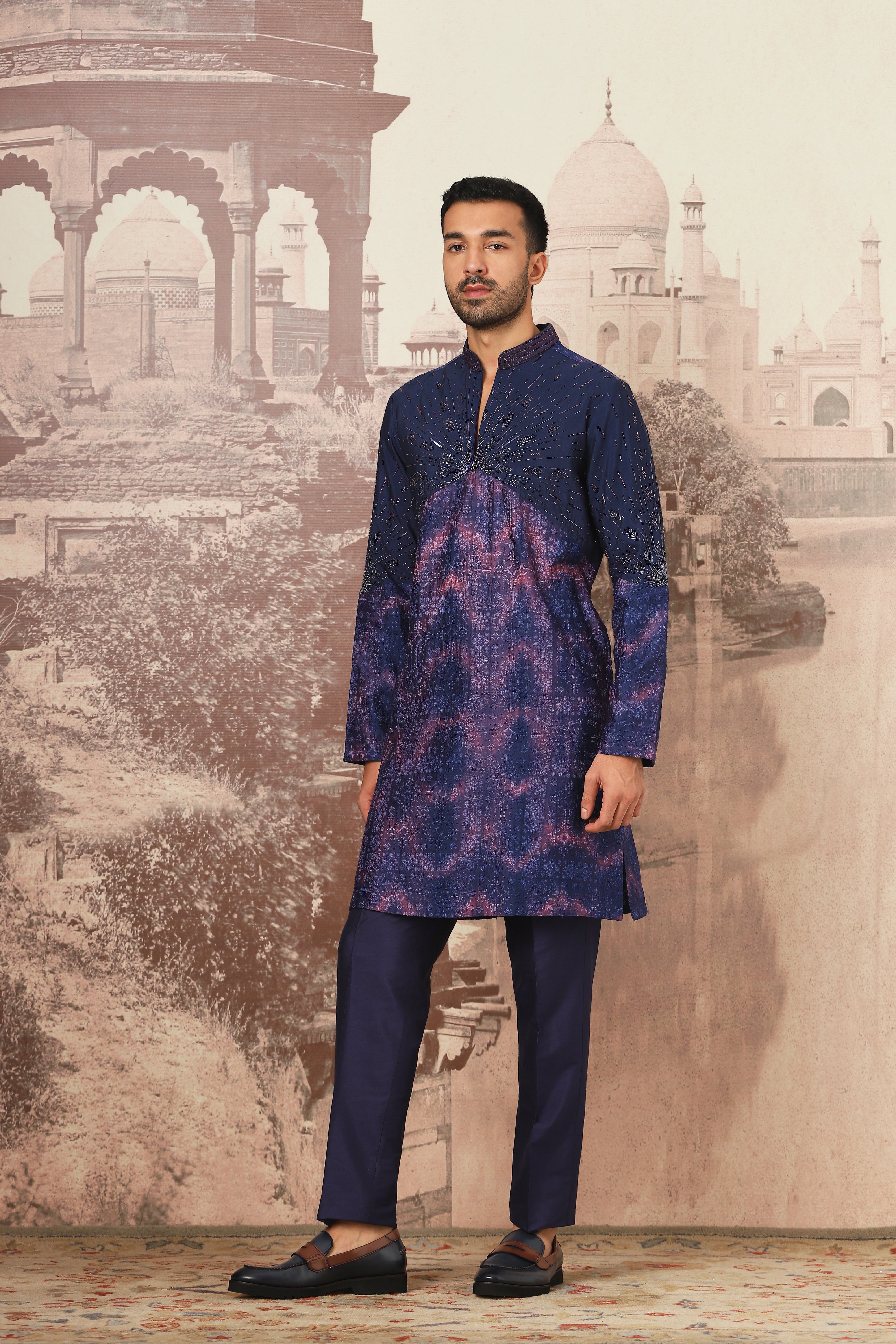 Nirvana Lunaire Tie-Dye Embroidered Kurta Set