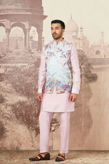 Floral Meadow Embroidered Kurta Bundi Set