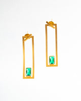 EMERALD ELEGANCE GREEN HANGING EARRING