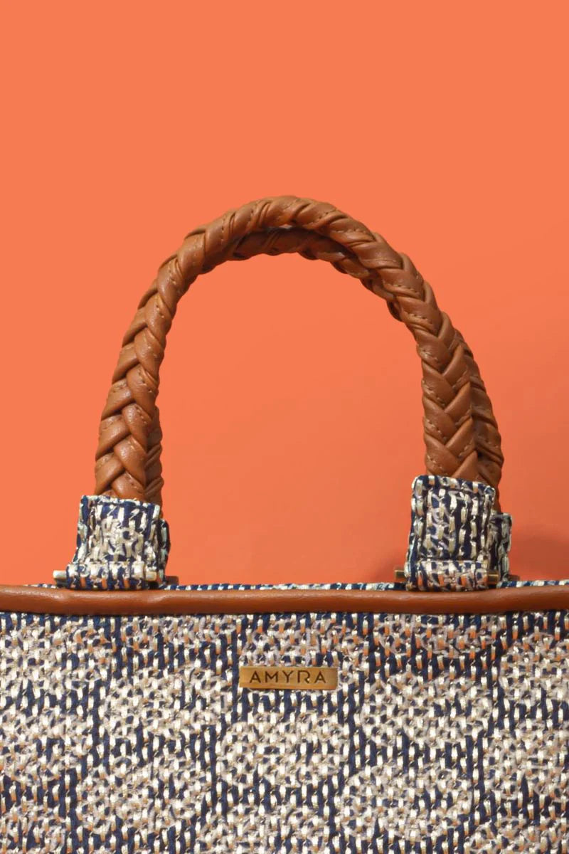 Jasbira Embroidered Handbag - Indigo
