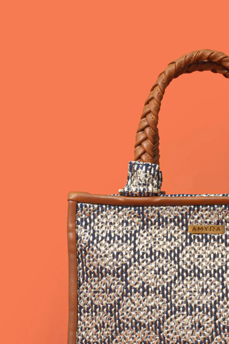 Jasbira Embroidered Handbag - Indigo