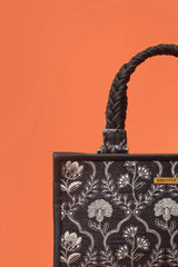 Jharokha Embroidered Handbag - Black