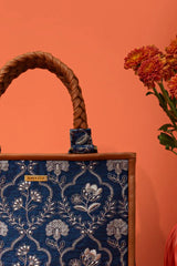 Jharokha Embroidered Handbag - Dark Blue