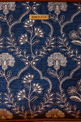 Jharokha Embroidered Handbag - Dark Blue