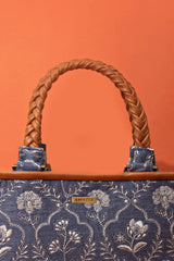 Jharokha Embroidered Handbag - Light Blue