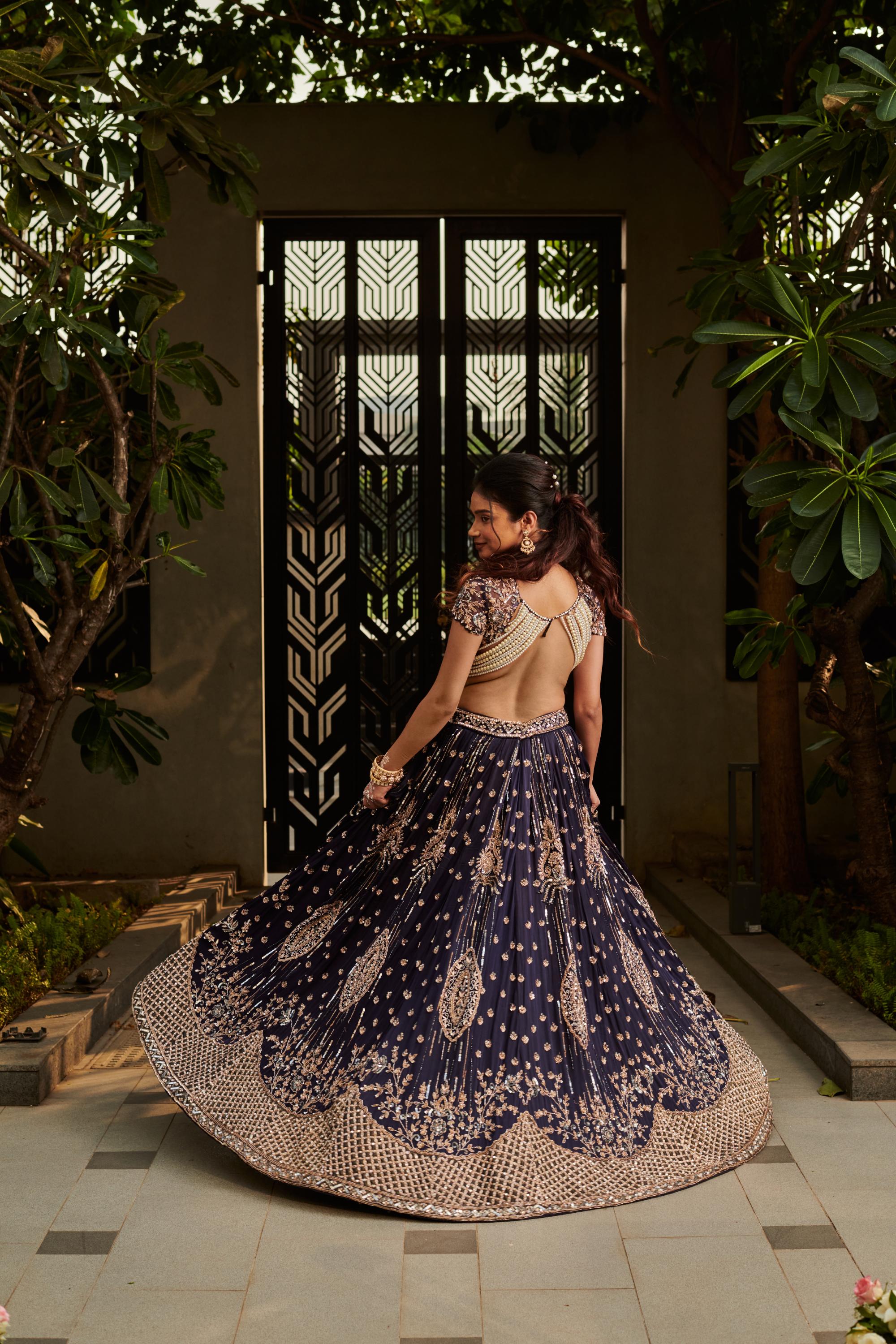 Midnight Pearl Lehanga Set. 3 (Lehenga + Blouse + Dupatta)
