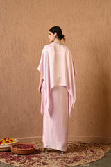 Pink Designer Kaftan With Draped Skirt
