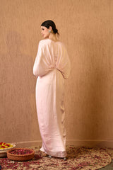 Pink V Neck Embroidered Kaftan