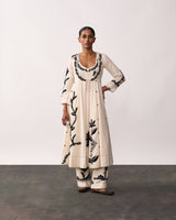 HAZRAT Ivory Handspun Anarkali Set