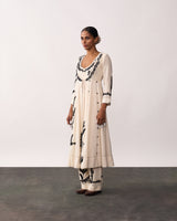 HAZRAT Ivory Handspun Anarkali Set