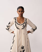 HAZRAT Ivory Handspun Anarkali Set