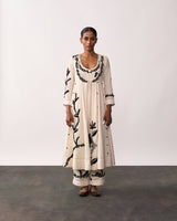 HAZRAT Ivory Handspun Anarkali Set